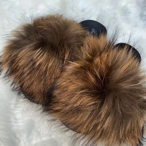 Racoon Fur Slides